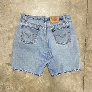 Vintage Levis Shorts Mens 36 (Fits 34) 550 Denim Jorts Relaxed Baggy Orange Tab